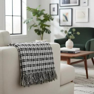 Imagem de Manta Casal Força Do Querer - Areia Com Preto - REDESDEDORMIR