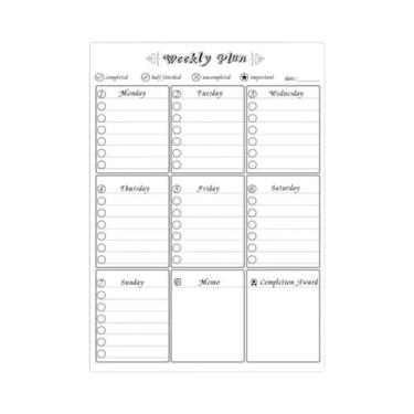 Imagem de Quadro Magnético A3 Para Geladeira: Calendário Semanal E Mensal, Lousa