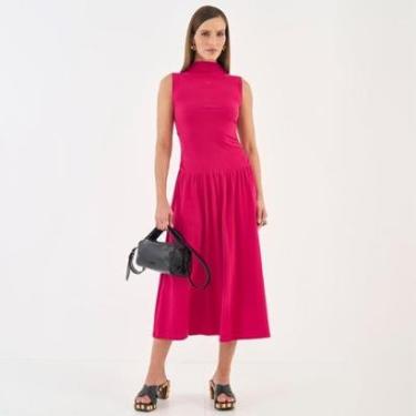 Imagem de Vestido Midi Colcci Evasê Franzido Feminino-Feminino