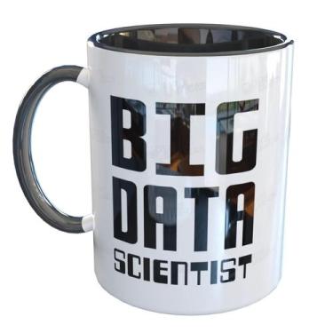 Imagem de Caneca Porcelana Big Data Scientist - Pense Canecas, Preto