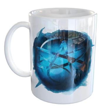 Imagem de Caneca Porcelana Ateu Simbolo Atomo Ateista - Pense Canecas, Branco