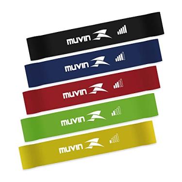 Imagem de Kit Mini Band Muvin – Faixas Elásticas Circulares com 5 Tensões – Diferentes Intensidades de Resistência – Elásticos Para Musculação – Exercícios – Força – Treino Funcional – Academia - Ginástica