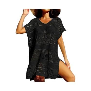 Imagem de Saída De Praia Feminina Com Decote V Vazado, Solta, Casual De Verão, C