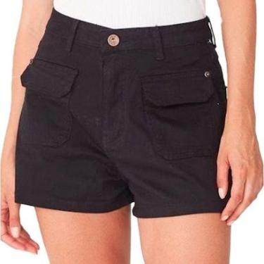Imagem de Shorts Onbongo Sarja - Preto-Feminino