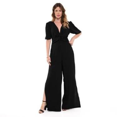 Imagem de Macacão Bisô Decote Pantalona Feminino-Feminino