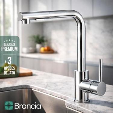 Imagem de Torneira De Bancada Gourmet Cozinha Mesa 2 Jatos Flexível Prata Inox C