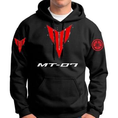 Imagem de Blusa De Moletom Casaco De Frio Yamaha Mt 07 Canguru Capuz, Vermelho, 
