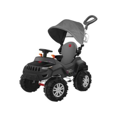 Imagem de Carrinho de Passeio e Pedal - SuperJipe Reclinável com Capota - Preto 