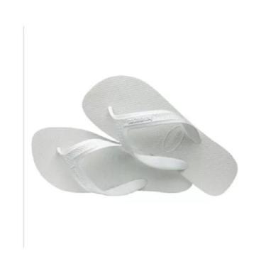 Imagem de Chinelo Havaianas Top Sandália de Dedo Tira Larga Original, Branco bás