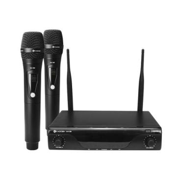 Imagem de 2 Microfones De Mão Sem Fio UHF Com Bateria Recarregável K412m Kadosh