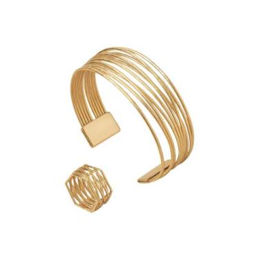 Imagem de Bracelete Fios Trançados - Banhado em Ouro 18k - Tri Gata Semijoias