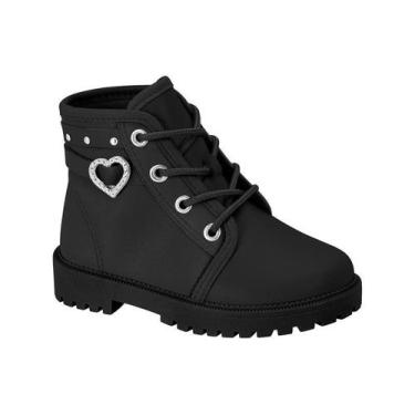 Imagem de Bota Coturno Molekinha 2126526 Infantil Feminino, Preto, 20