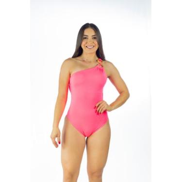 Imagem de Maiô Feminino Liso Ombro Único com Argola e Bojo Removível - 7 MODA PR