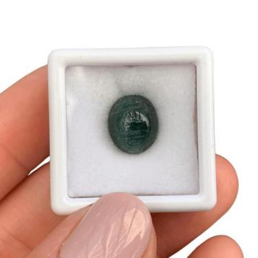 Imagem de Turmalina Azulada Olho-de-Gato Oval Cabochão 5,39ct - ENE2ESE