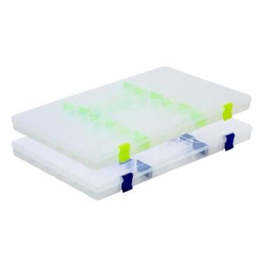 Imagem de Kit com 02 Estojos para Iscas EP Fishing (Azul e Verde, 22 divisórias)