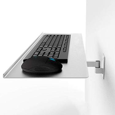 Imagem de LTLJX Bandeja ergonômica para teclado com braço flexível giratório telescópico suporte de mouse suporte de parede para industriais e hospitais, braço único