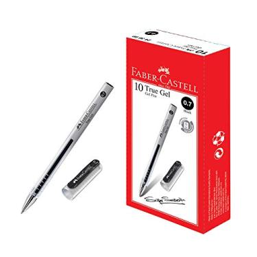 Imagem de Faber-Castell Caixa de 10 canetas de gel True Gel (0,7 mm, preta) tinta de gel lisa, à prova de desbotamento, impermeável, alta intensidade de cor, à prova de documentos, sem manchas, adequada para escrita diária