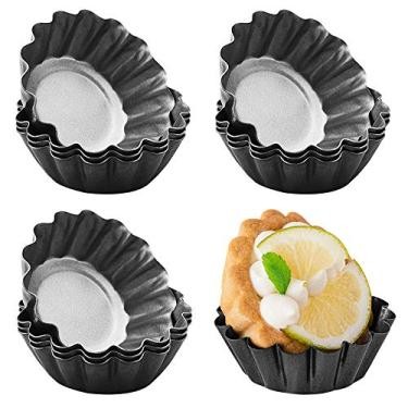Imagem de 12 pacotes de molde de ovo, mini formas de bolo de cupcake DaKuan, ferramenta de assar em forma de bolo, aço carbono - 6,5 cm