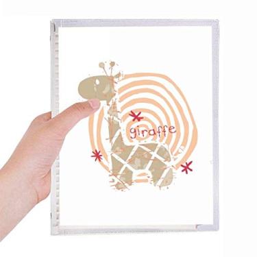 Imagem de Caderno de desenho de girafa com desenho animado, diário de folhas soltas, recarregável, papelaria
