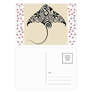 Imagem de Skate Preto e Branco Padrão Animal Natal Flor Celebração Cartão postal Bênção