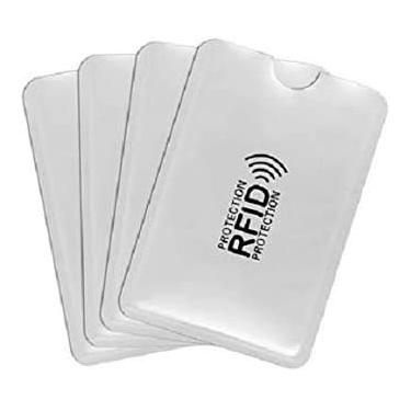 Imagem de kit Com 6 Porta Cartão Anti Fraude Prata Por Compra Por Aproximação Contactless Anti RFID/NFC Trava Sinal De Transmissão
