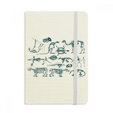 Imagem de Caderno de ilustrações de desenho de osso animal, capa dura de tecido, diário clássico
