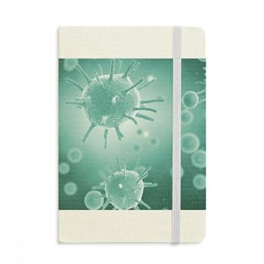 Imagem de Caderno com imagem de célula de criatura, estampa de microscópio, capa dura de tecido, diário clássico