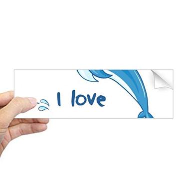 Imagem de DIYthinker Adesivo retangular I Love Dolphins Illustrate para janela para notebook