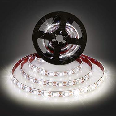 Imagem de Fita de LED alimentada por bateria, fitas de luz LED flexíveis à prova d'água Geekeep SMD 5050 LED fita de luz de humor (2 m, branco frio)