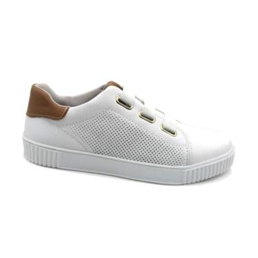 Imagem de Sapatênis Pegada Feminino 219015 Couro Branco