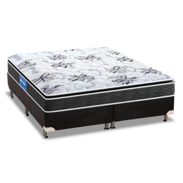 Imagem de  Cama Box King: Colchão Ortopédico Probel Guarda Costas Extra Firme + Base CRC Suede Black(193x203)