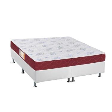 Imagem de  Cama Box Queen: Colchão Espuma Castor Sleep Max + Base CRC Courano White(158x198)
