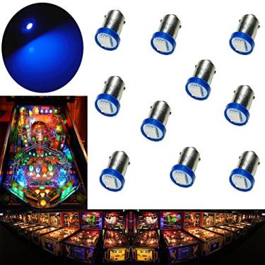 Imagem de PA 10 pçs #1893 #44 #47 #756 #1847 BA9S 1SMD LED Wedge pinball máquina lâmpada azul - 6,3V