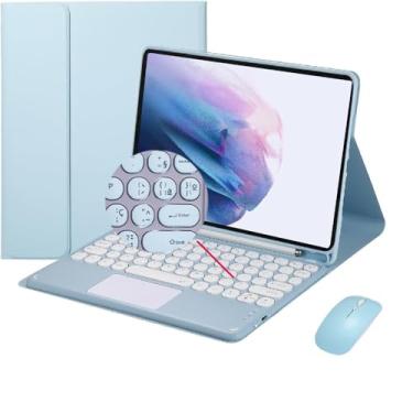 Imagem de Capa para Galaxy A9+ Plus de 11 polegadas (SM-X210/X216/X218) com teclado, com teclado ABNT2 Bluetooth sem fio captado e magnético, suporte para S Pen, fólio (Blue)