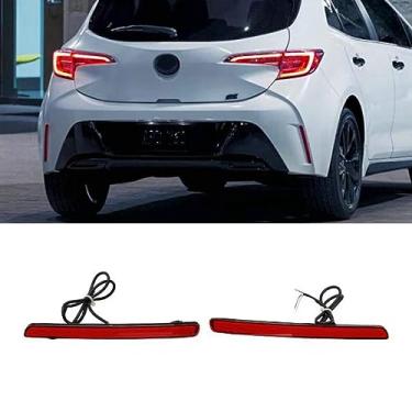 Imagem de Refletores de para-choque traseiro de LED vermelho esquerdo + direito luzes de seta sequenciais de freio de neblina adequadas para Toyota Corolla Hatchback 2019 2020 2021 2022
