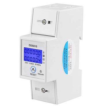 Imagem de Medidor de Energia Monofásico, Medidor de KWh Medidor de Energia Din Rail Monitor de Uso de Eletricidade AC 230V 5-80A 50Hz Watt KWh Medidor de Tensão Contador de Consumo de