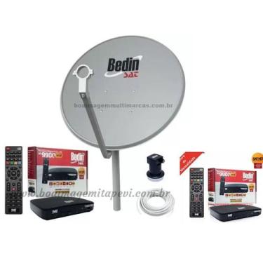 Imagem de Nova Antena Parabólica 60cm +2 Recepitores Digital Bedinsat Bs9900
