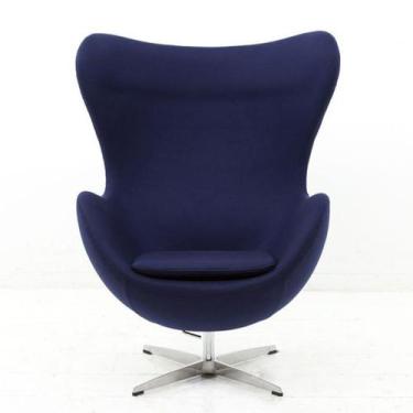 Imagem de Poltrona Egg Suede Azul - Linn Design Decor