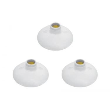 Imagem de Kit C/3 - Plafonier Pvc Perlex Branco Redondo Soquete Pvc...