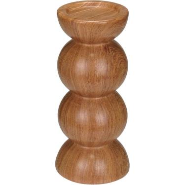 Imagem de CASTIÇAL DECORATIVO PORTA VELA SUPORTE HOME&CO CERÂMICA 20x8x8cm ESTILO MADEIRA