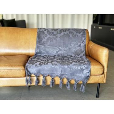Imagem de Manta Xale Para Sofá 1,80 X 1,40 Tecido Jacquard com Franja - Decorame