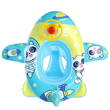 Imagem de Boia inflável infantil fofa de PVC para natação de verão, cama de ar, barco de lago, boia de natação com 2 alças, jangada de surfe, bodyboard, colchão, anel de natação para meninas e meninos de 1 a 5