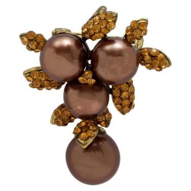 Imagem de Broche Strass e Pérola Flor BRG0061 - Akasaki, Topázio