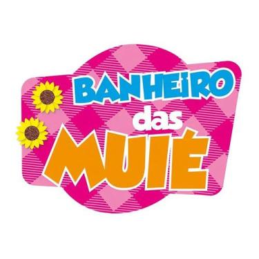 Imagem de Placa Decorativa em MDF - "Banheiro das Muié" - 1 unidade - Rizzo