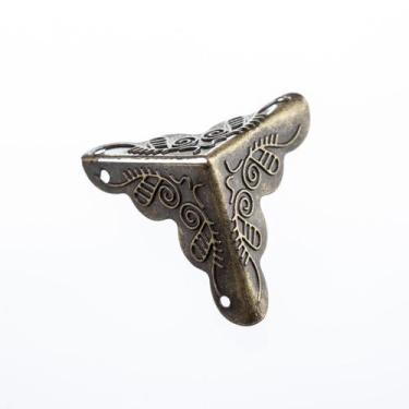 Imagem de Cantoneira Oriental 4 Peças Acabamento Metal Decoração Artesanato - Me