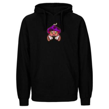 Imagem de Moletom Flanelado Unissex Estampado Blusa de Frio Canguru Preta - Rela