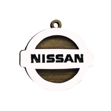Imagem de Pacote 50 Chaveiros 3d Marca Nissan 4cm Mdf Madeira Decorada - ATACADÃ