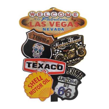 Imagem de Placas Decor Welcome Las Vegas Nevada com 5 Plaquinhas Tequila 20x30 M