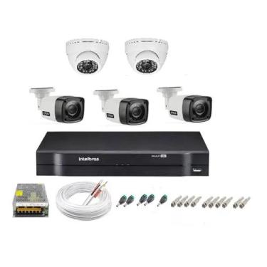 Imagem de Kit cftv 5 cameras de segurança hd + dvr 8ch Intelbras full hd