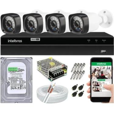 Imagem de Kit Cftv 4 Câmeras Segurança Hd 1 Mp Dvr Mhdx Multi Hd Intelbras